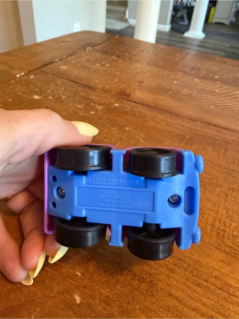 Fisher Price Little People purple jeep Maggie wheelie as is